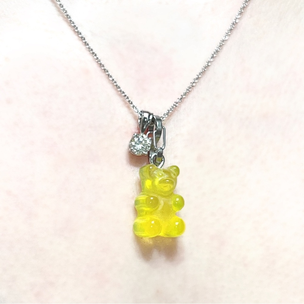 Gummy Bear Pendant Charm Yellow S-Hook Clasp